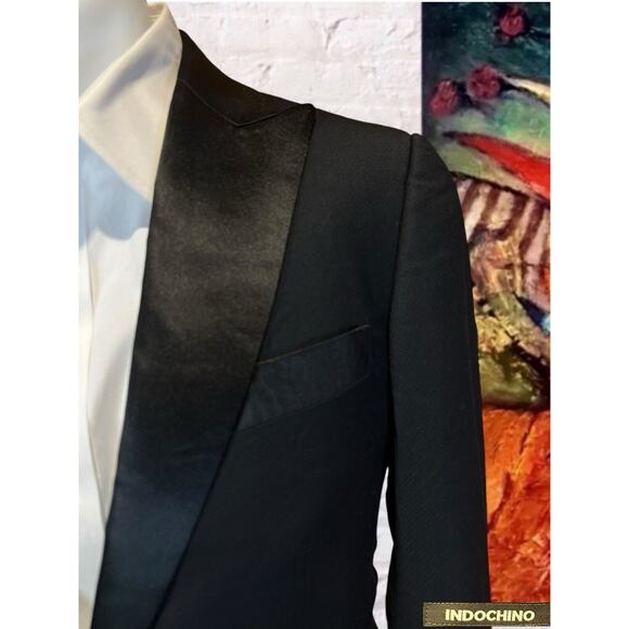 New Indochino 38R Black Tuxedo Formal Coat Suit Jacket Only - Picture 3 of 13